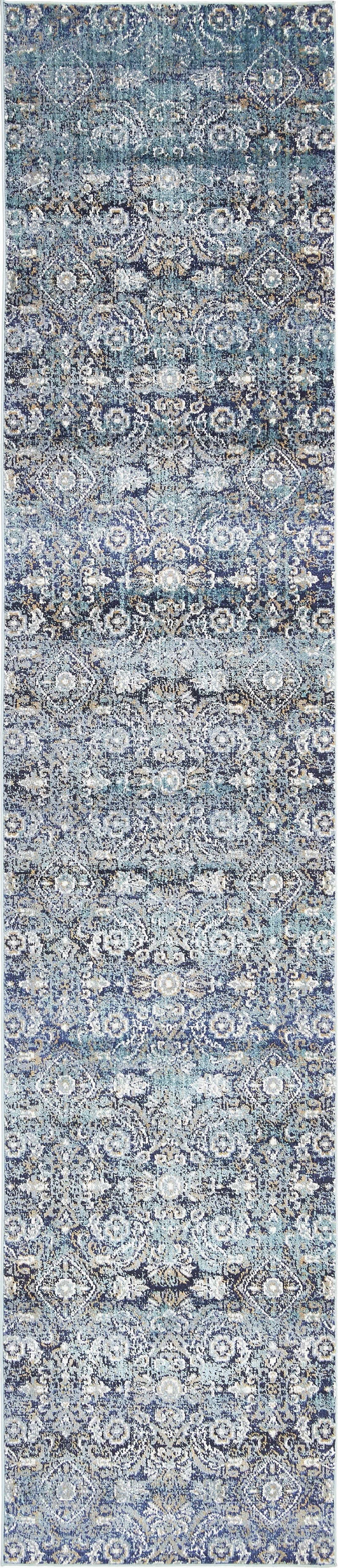 Charleston Elegance Collection Area Rug -  Magnolia Runner Teal  lifestyle 12