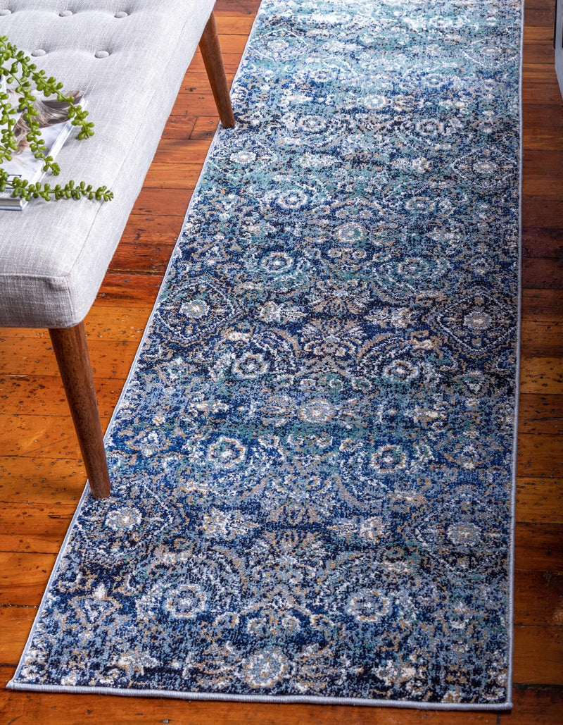 Charleston Elegance Collection Area Rug -  Magnolia Runner Teal  lifestyle 15