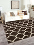 Lattice Gardens Collection Area Rug -  Bloomfield (Chocolate Brown)