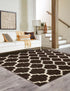 Lattice Gardens Collection Area Rug -  Bloomfield (Chocolate Brown)