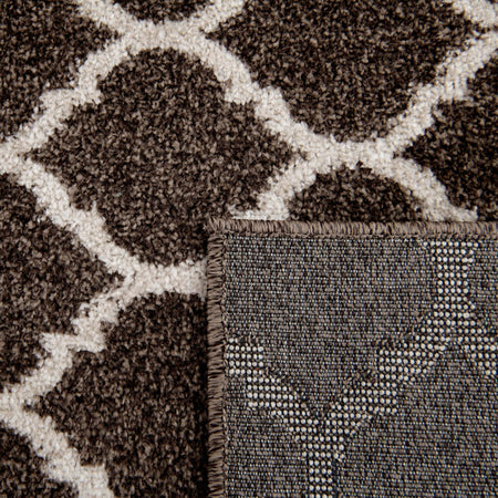 Lattice Gardens Collection Area Rug -  Bloomfield (Chocolate Brown)