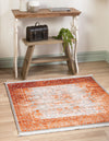 Rustic Charm Revival Collection Area Rug -  Pastoral Square Terracotta  lifestyle 25