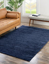 Solid Shag Seaside Collection Area Rug - Azure Cove (Navy Blue) Rectangle Navy Blue  lifestyle 3