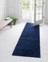 Solid Shag Seaside Collection Area Rug - Azure Cove (Navy Blue) Runner Navy Blue  lifestyle 23