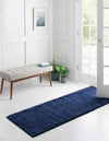 Solid Shag Seaside Collection Area Rug - Azure Cove (Navy Blue) Runner Navy Blue  lifestyle 28