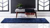 Solid Shag Seaside Collection Area Rug - Azure Cove (Navy Blue) Runner Navy Blue  lifestyle 33