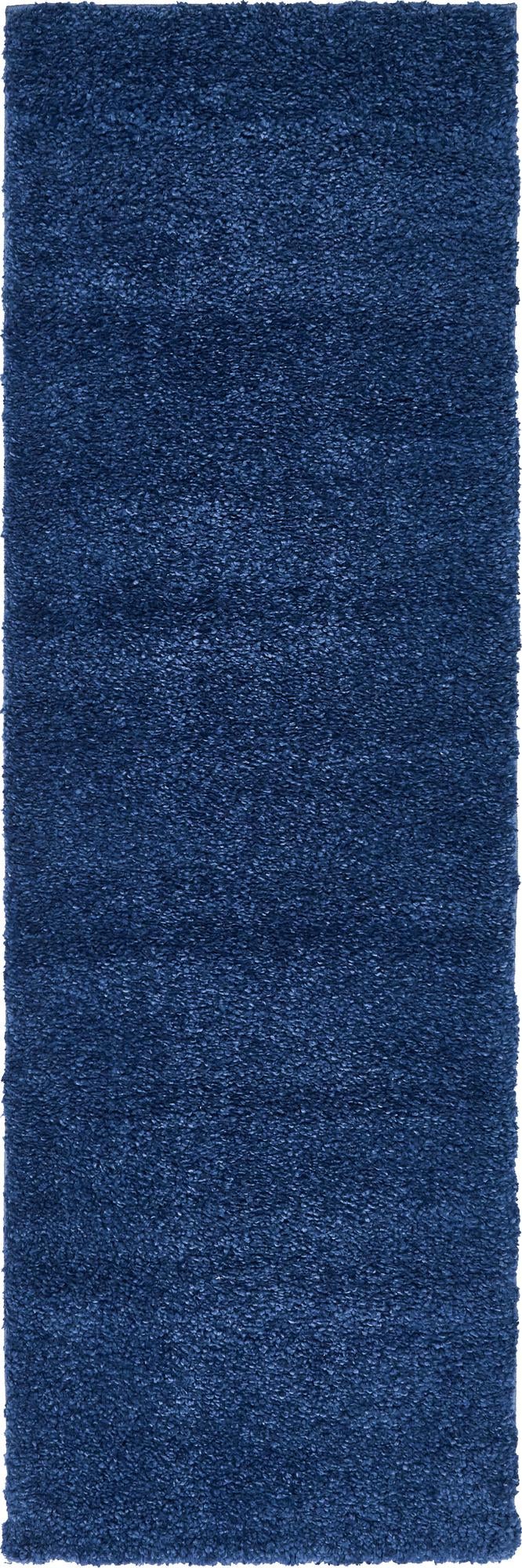 Solid Shag Seaside Collection Area Rug - Azure Cove (Navy Blue) Runner Navy Blue  lifestyle 18