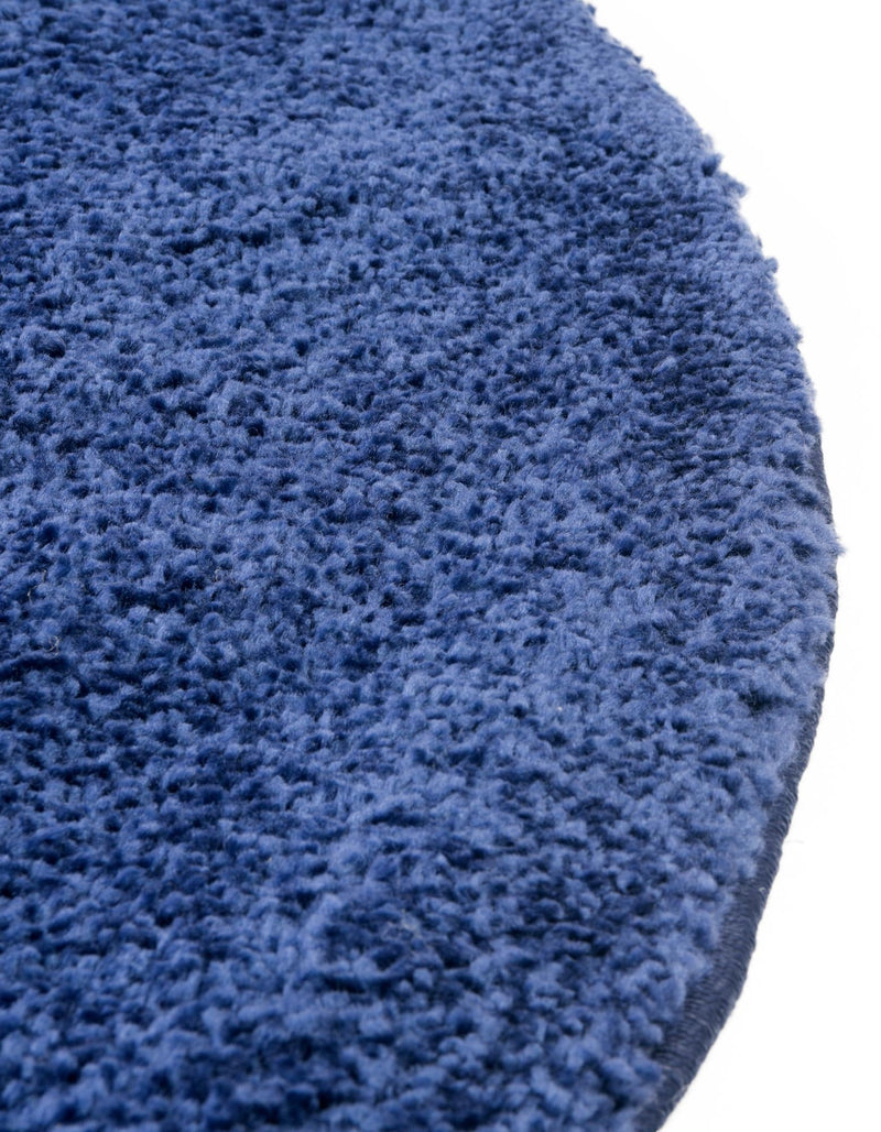 Solid Shag Seaside Collection Area Rug - Azure Cove (Navy Blue) Round Navy Blue  lifestyle 47