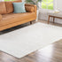 Solid Shag Seaside Collection Area Rug - Azure Cove (Snow White)