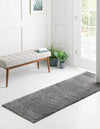 Solid Shag Seaside Collection Area Rug - Azure Cove (Gray) Runner Gray  lifestyle 26