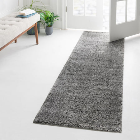 Solid Shag Seaside Collection Area Rug - Azure Cove (Gray)