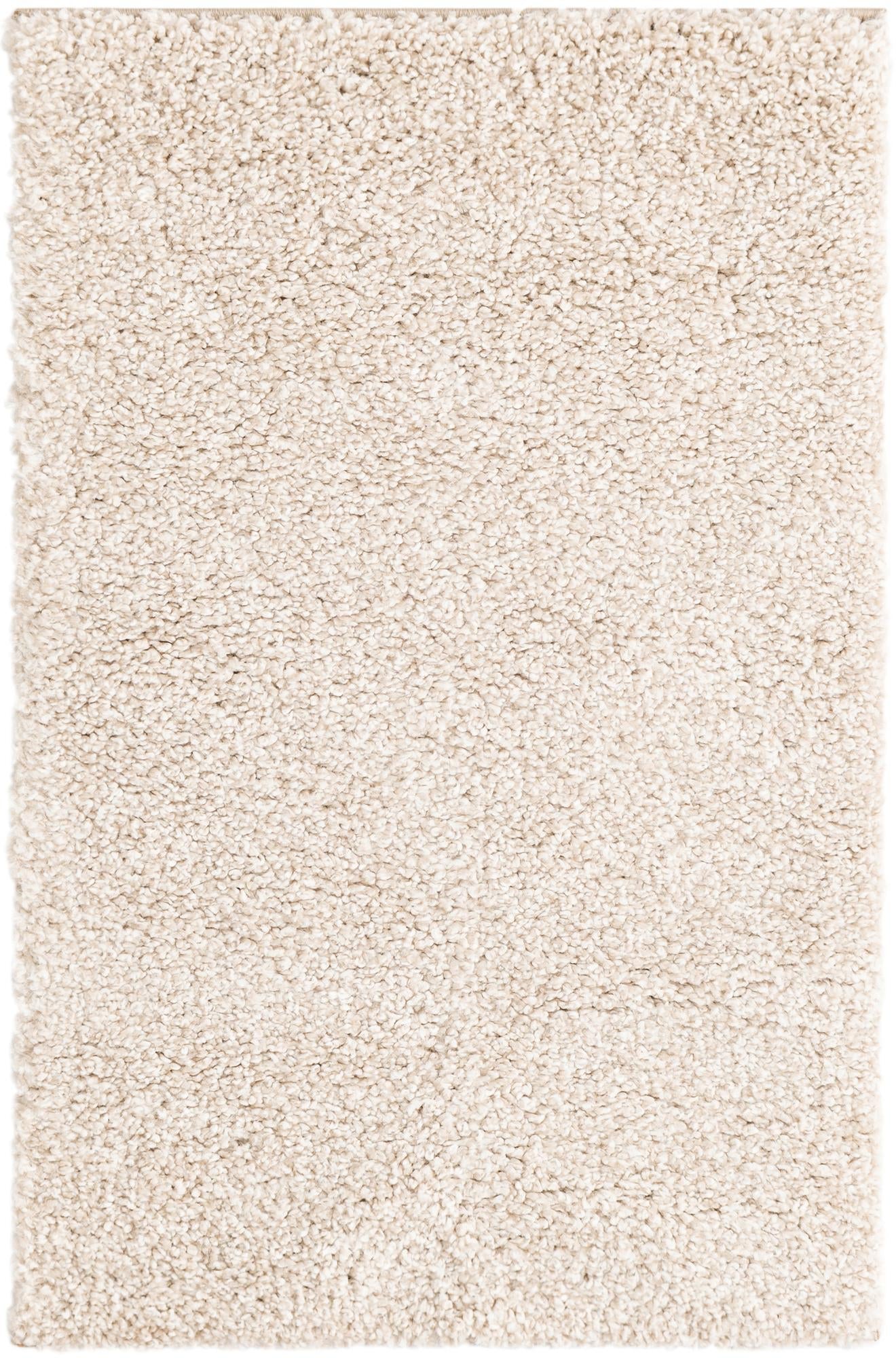 Solid Shag Seaside Collection Area Rug - Azure Cove (Ivory)