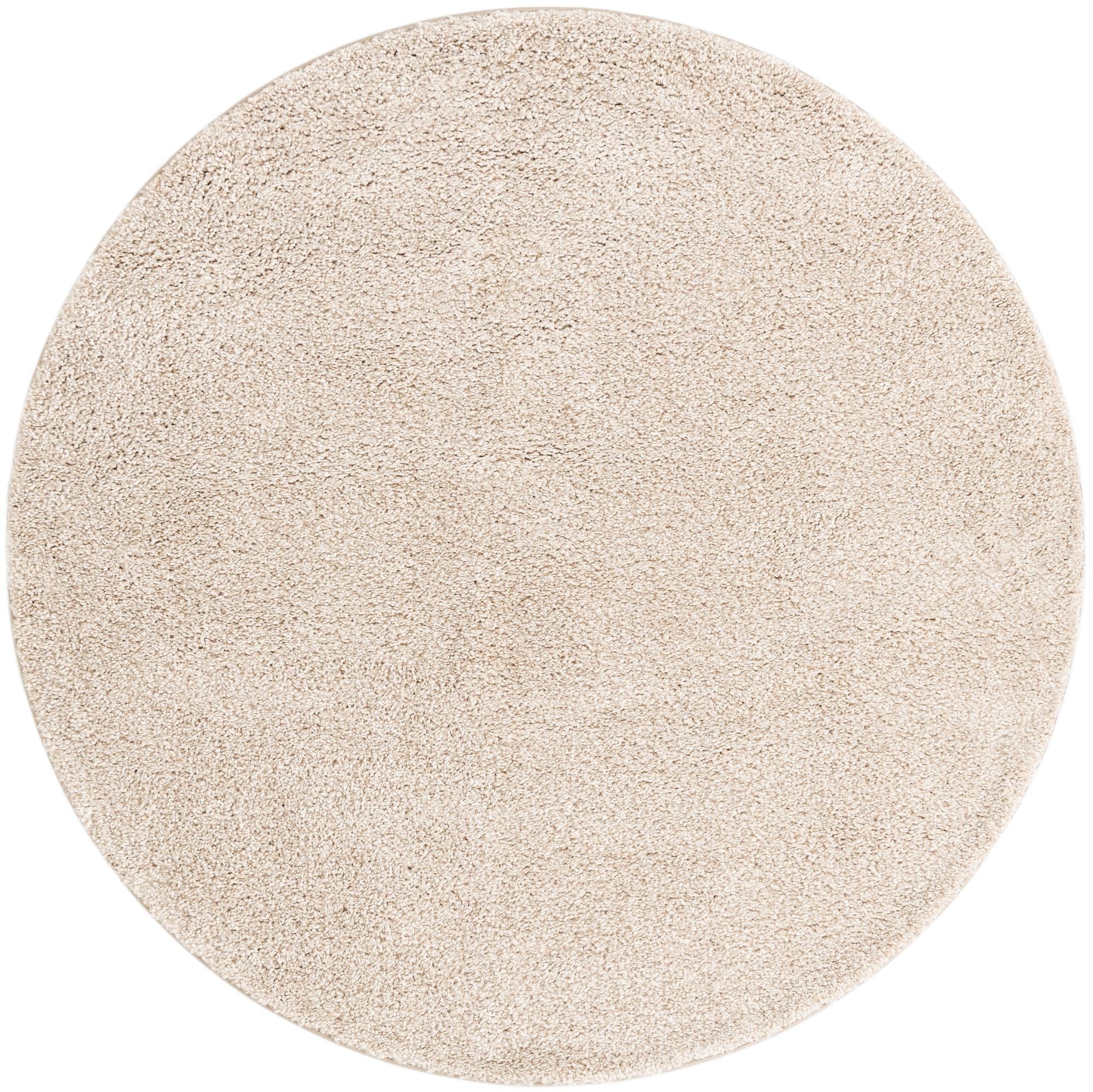 Solid Shag Seaside Collection Area Rug - Azure Cove (Ivory)