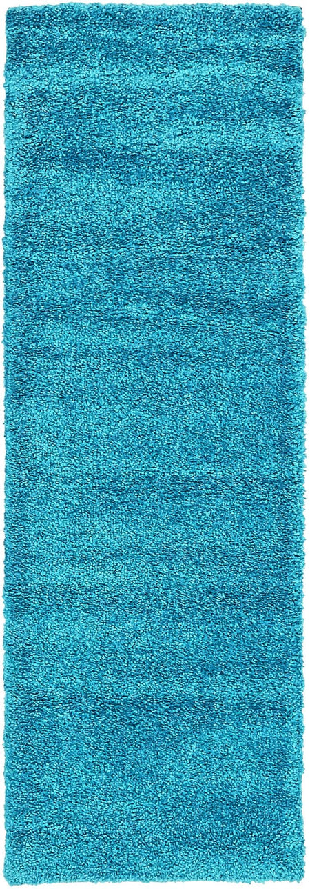 Solid Shag Seaside Collection Area Rug - Azure Cove (Turquoise)