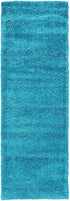 Solid Shag Seaside Collection Area Rug - Azure Cove (Turquoise)