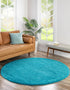 Solid Shag Seaside Collection Area Rug - Azure Cove (Turquoise)