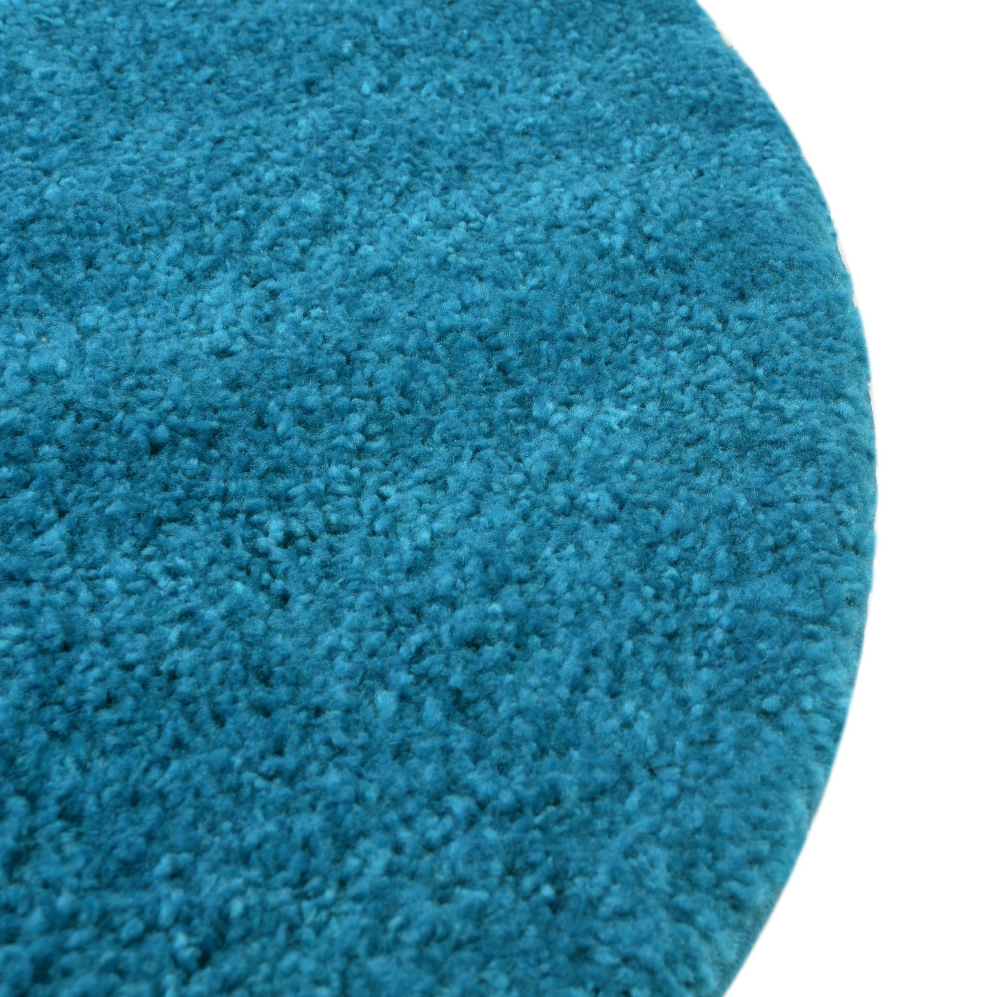 Solid Shag Seaside Collection Area Rug - Azure Cove (Turquoise)