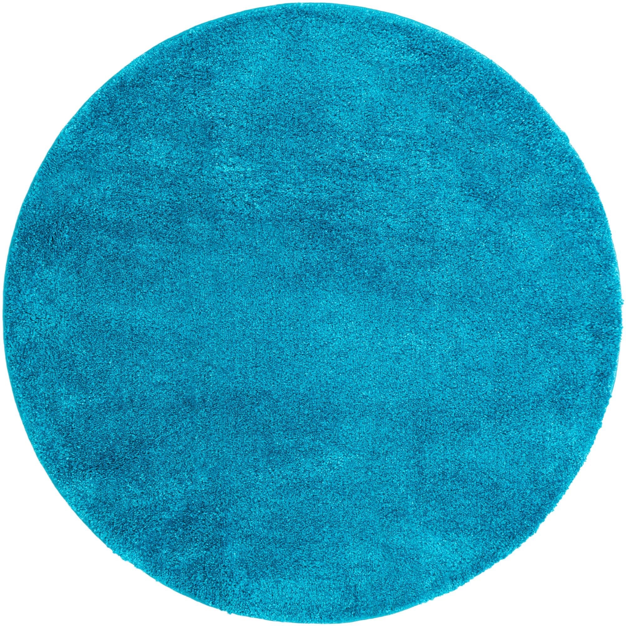 Solid Shag Seaside Collection Area Rug - Azure Cove (Turquoise)