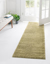 Solid Shag Seaside Collection Area Rug - Azure Cove (Light Green) Runner Light Green  lifestyle 18