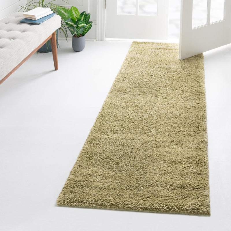 Solid Shag Seaside Collection Area Rug - Azure Cove (Light Green) Runner Light Green  lifestyle 46