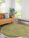 Solid Shag Seaside Collection Area Rug - Azure Cove (Light Green) Round Light Green  lifestyle 19