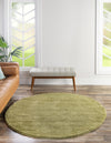 Solid Shag Seaside Collection Area Rug - Azure Cove (Light Green) Round Light Green  lifestyle 21