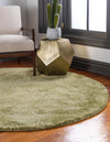 Solid Shag Seaside Collection Area Rug - Azure Cove (Light Green) Round Light Green  lifestyle 23