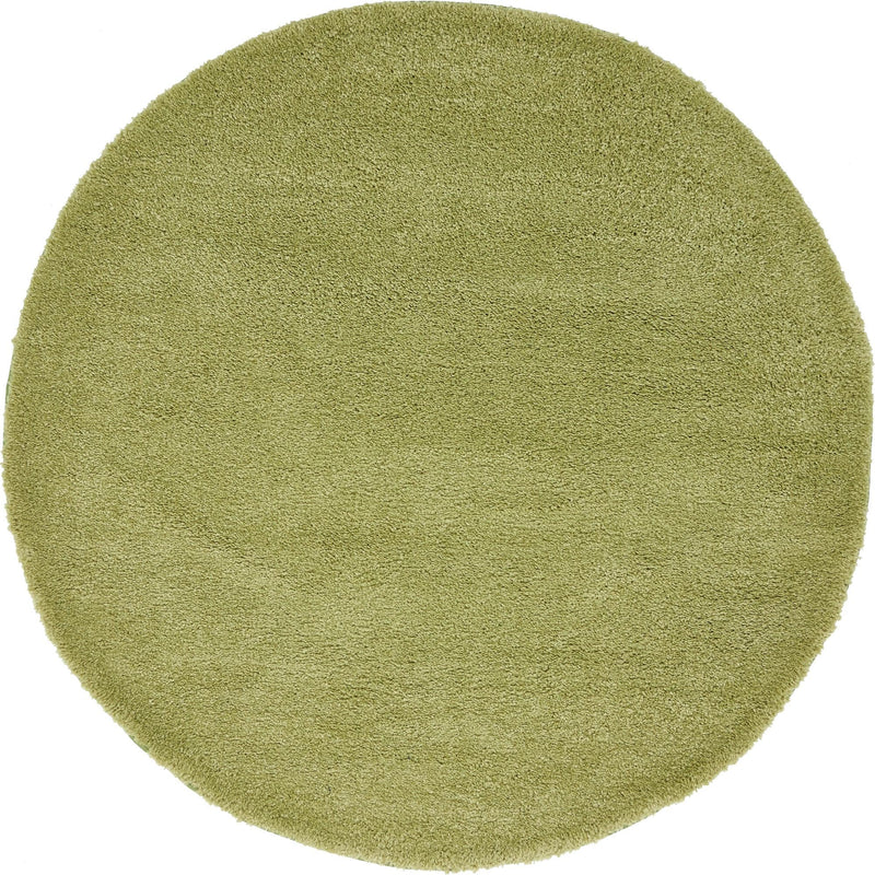 Solid Shag Seaside Collection Area Rug - Azure Cove (Light Green) Round Light Green  lifestyle 17