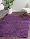 Solid Shag Seaside Collection Area Rug - Azure Cove (Violet) Rectangle Violet  lifestyle 2