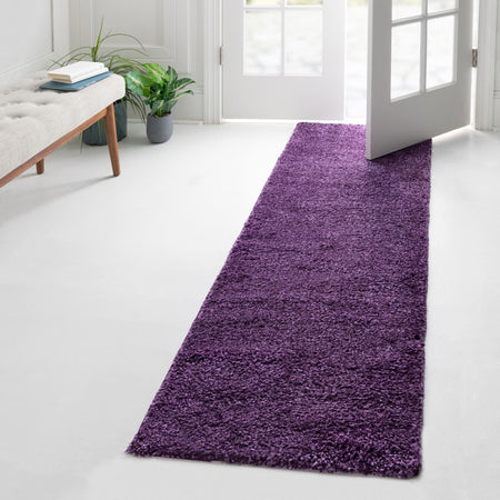 Solid Shag Seaside Collection Area Rug - Azure Cove (Violet)