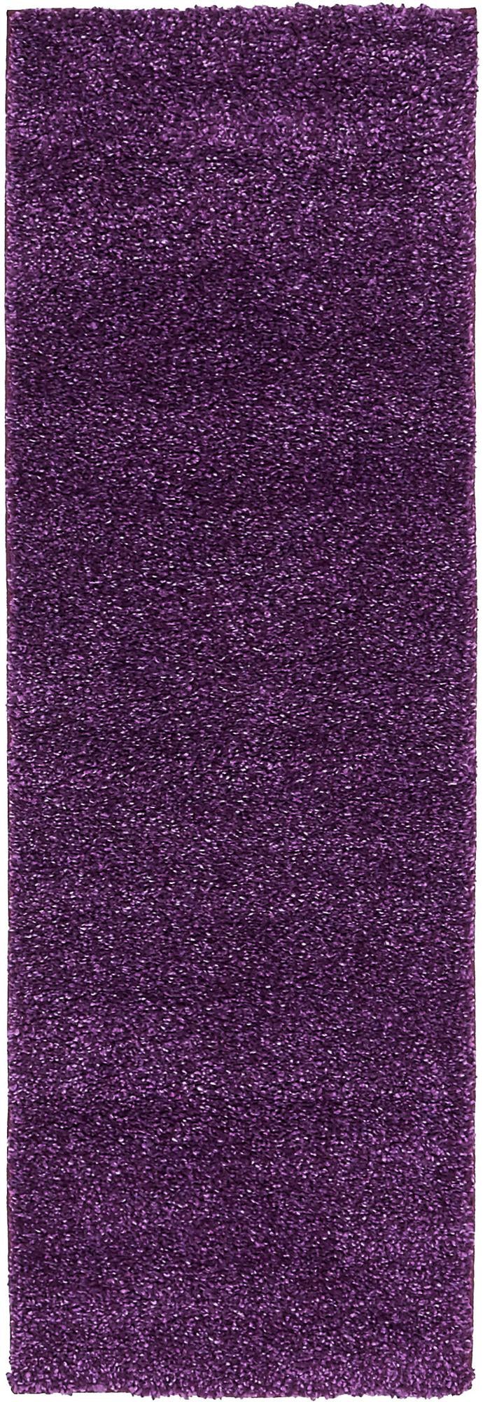 Solid Shag Seaside Collection Area Rug - Azure Cove (Violet) Runner Violet  lifestyle 15