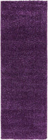 Solid Shag Seaside Collection Area Rug - Azure Cove (Violet)