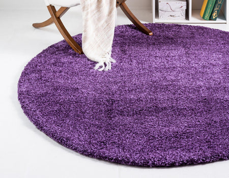 Solid Shag Seaside Collection Area Rug - Azure Cove (Violet)