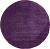 Solid Shag Seaside Collection Area Rug - Azure Cove (Violet) Round Violet  lifestyle 16