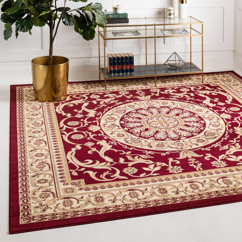 Versailles Elegance Collection Area Rug -  Montreuil Square Red  lifestyle 62