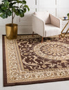 Versailles Elegance Collection Area Rug -  Montreuil Square Brown  lifestyle 49