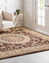 Versailles Elegance Collection Area Rug -  Montreuil Square Brown  lifestyle 55