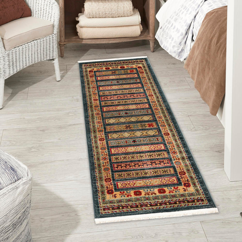 Zagros Oasis Collection Area Rug -  Khorramabad Runner Blue  lifestyle 170