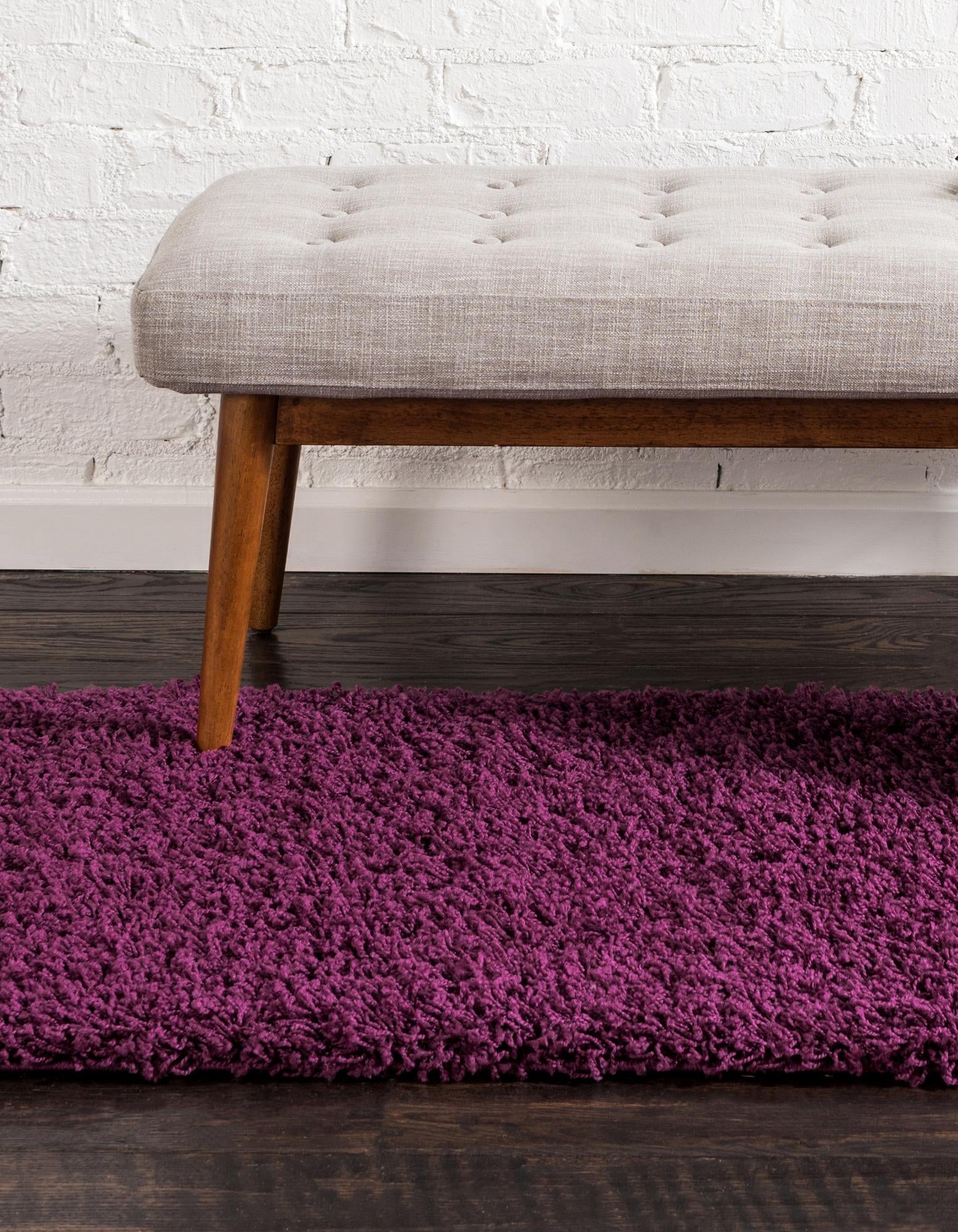 Plush Oasis Collection Area Rug - Serenity (Eggplant Purple)