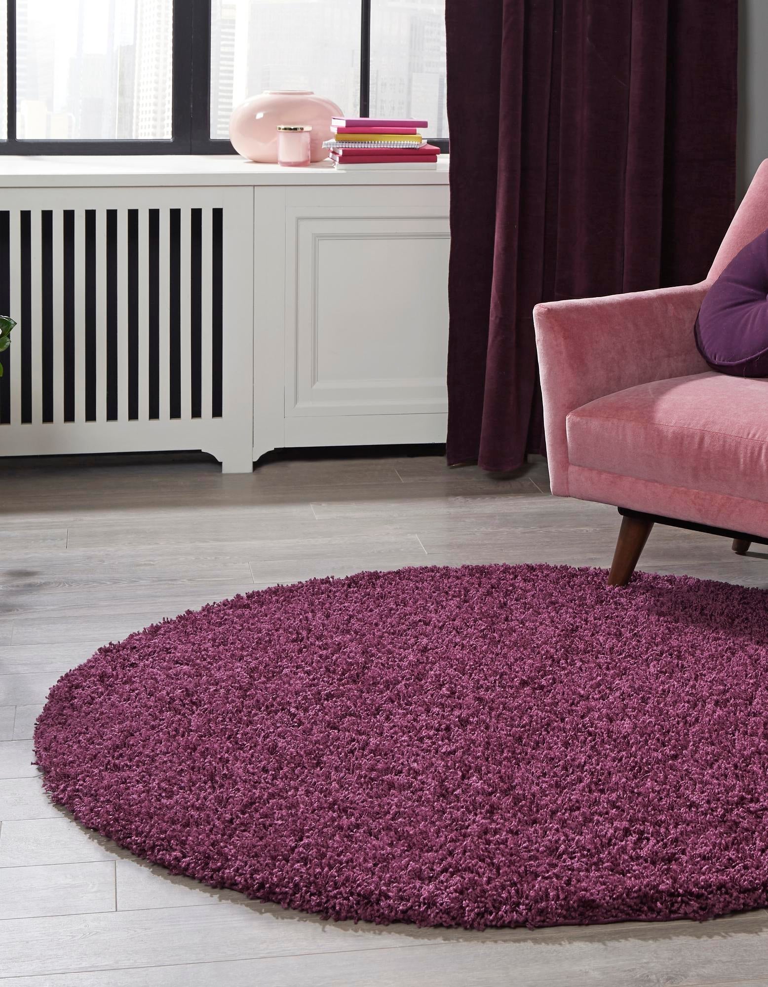 Plush Oasis Collection Area Rug - Serenity (Eggplant Purple)