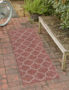 Garden Lattice Oasis Collection Area Rug - Arbor (Rust Red) Runner Rust Red  lifestyle 7