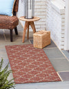 Garden Lattice Oasis Collection Area Rug - Arbor (Rust Red) Runner Rust Red  lifestyle 11