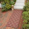 Garden Lattice Oasis Collection Area Rug - Arbor (Rust Red) Runner Rust Red  lifestyle 67