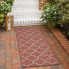 Garden Lattice Oasis Collection Area Rug - Arbor (Rust Red) Runner Rust Red  lifestyle 68