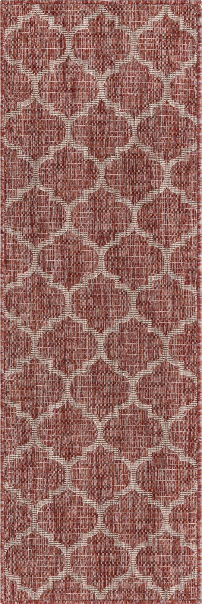 Garden Lattice Oasis Collection Area Rug - Arbor (Rust Red) Runner Rust Red Main