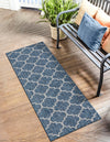 Garden Lattice Oasis Collection Area Rug - Arbor (Navy Blue) Runner Navy Blue  lifestyle 1