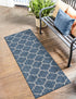 Seaside Lattice Collection Area Rug - Arbor (Navy Blue)