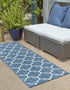 Seaside Lattice Collection Area Rug - Arbor (Navy Blue)