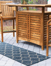 Garden Lattice Oasis Collection Area Rug - Arbor (Navy Blue) Runner Navy Blue  lifestyle 11