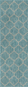 Garden Lattice Oasis Collection Area Rug - Arbor (Aquamarine) Runner Aquamarine Main